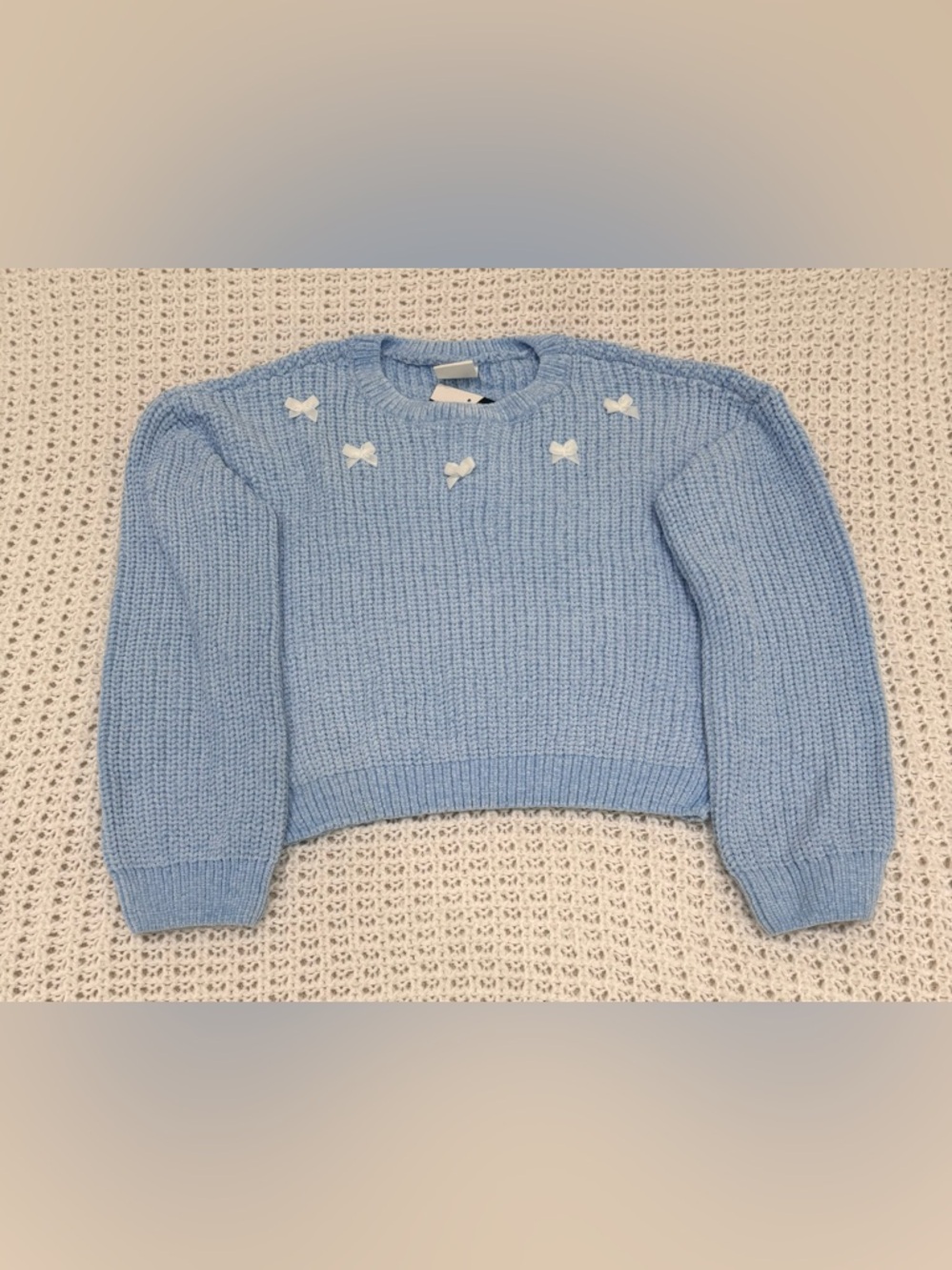 Self esteem angel bow sweater in blue size L/14